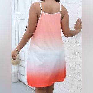 Amazon white & orange Strappy Cami Dress Size 3XL
